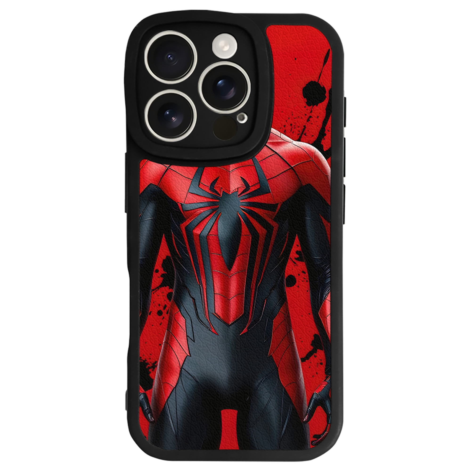 （画像用） Spider Man スパイダーマン 【iPhone 16シリーズ対応】シリコンスマホケース（レザー調） 材質：シリコン